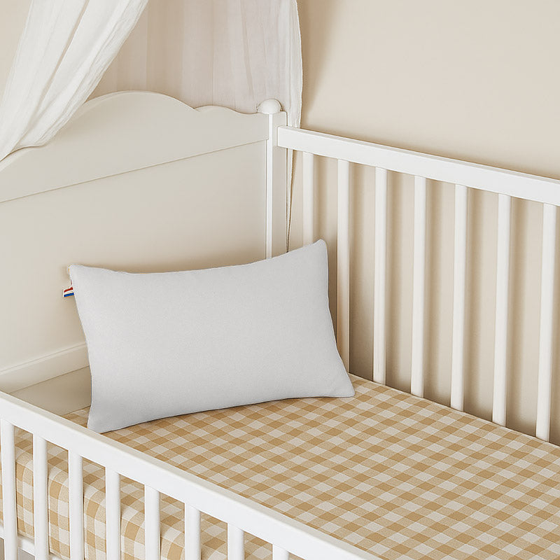 Coussin en coton bio bebe papate france orange blanc