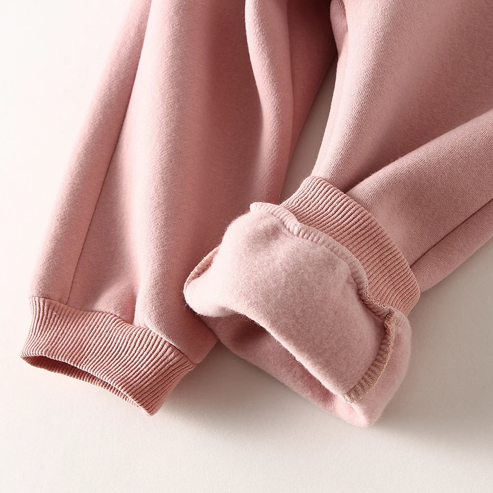 Fleece Pullover Hooded Top And Matching Pants Set