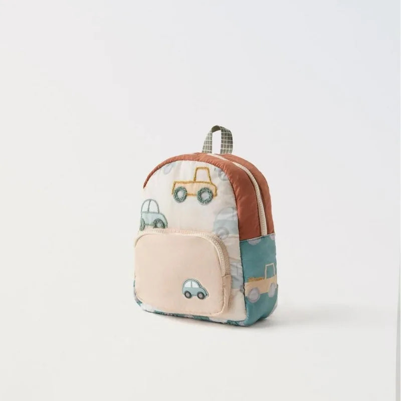 Car Embroidery Kids' Backpack – Multifunctional & Fashionable!