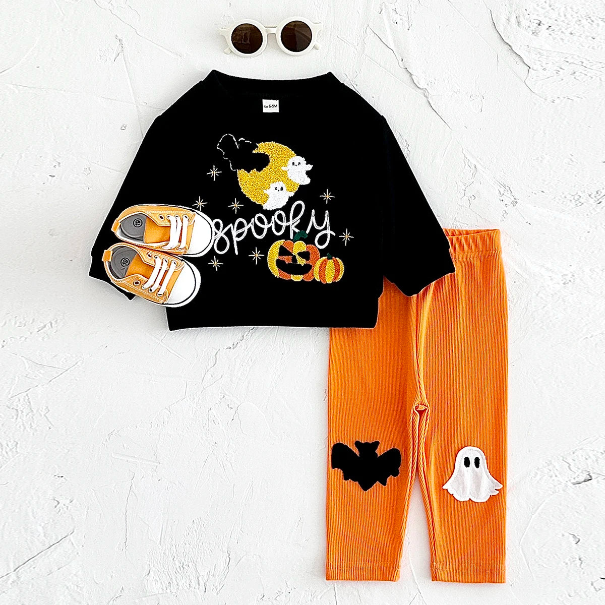 Baby Halloween Pumpkin/Ghost Pullover T-Shirt & Pants Set