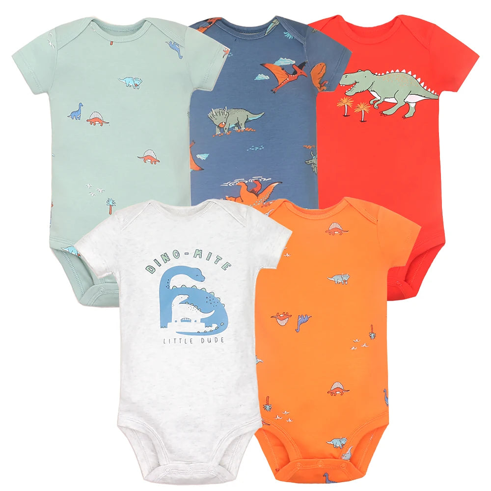 100% Cotton Cartoon Bodysuit Set (5pcs)