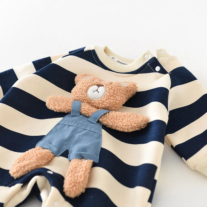 Bear Thicken Lining Rompers Jumpsuit