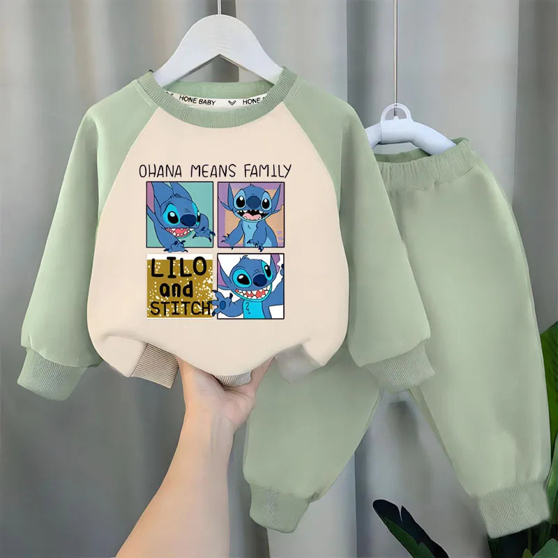 Stitch Sweatshirt & Pants Set - 100% Cotton