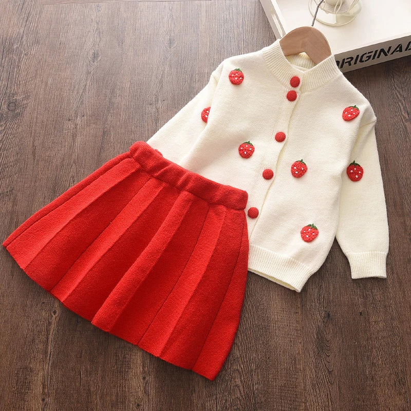 Knitted Sweater Top & Skirt 2pcs Set