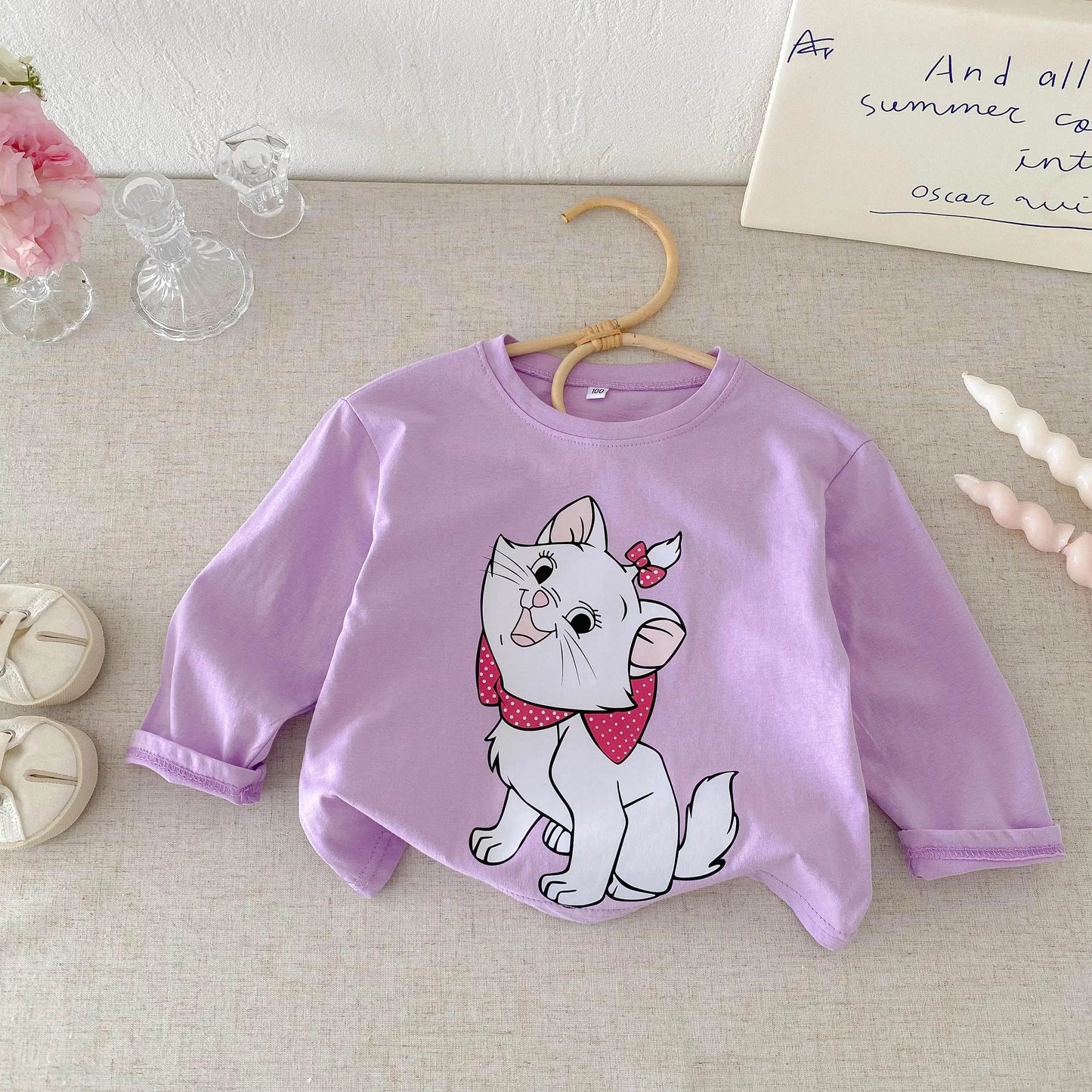 Marie Cat 100% Cotton Long Sleeve Top