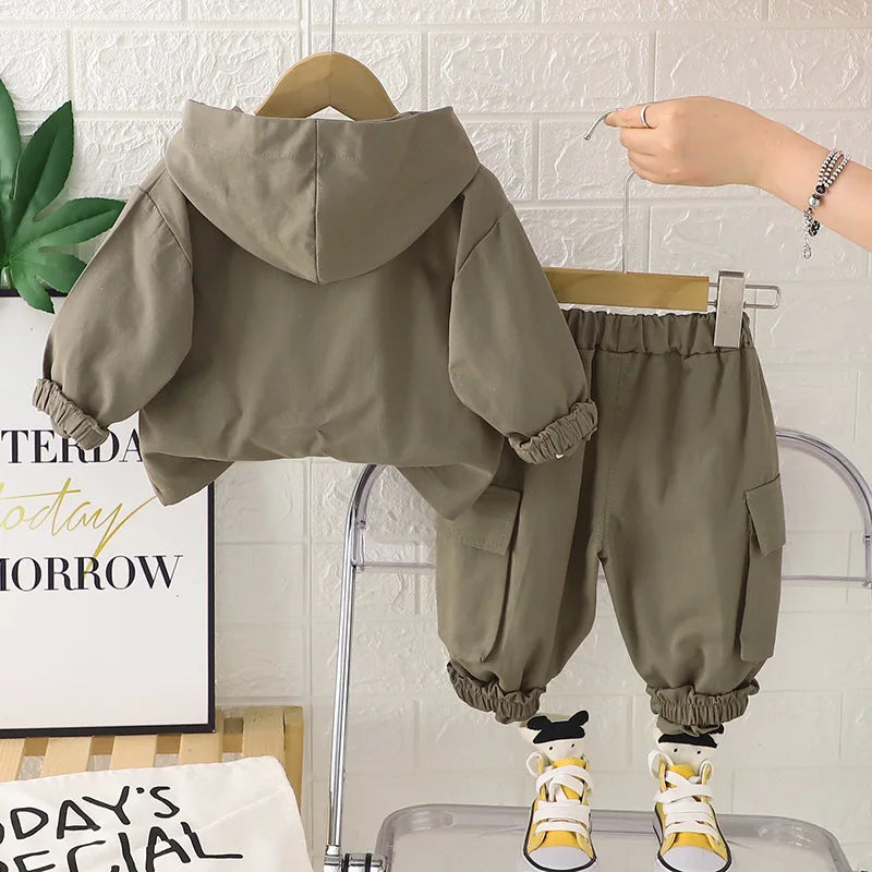 Hooded Windbreaker & Pants Set