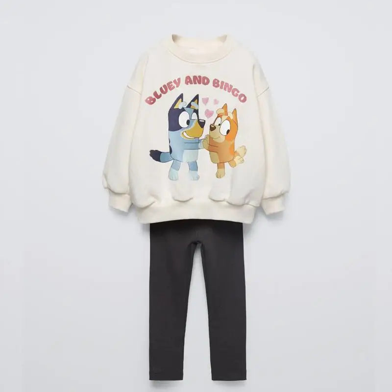 Bluey & Bingo Cotton Sweatshirt & Matching Pants Set