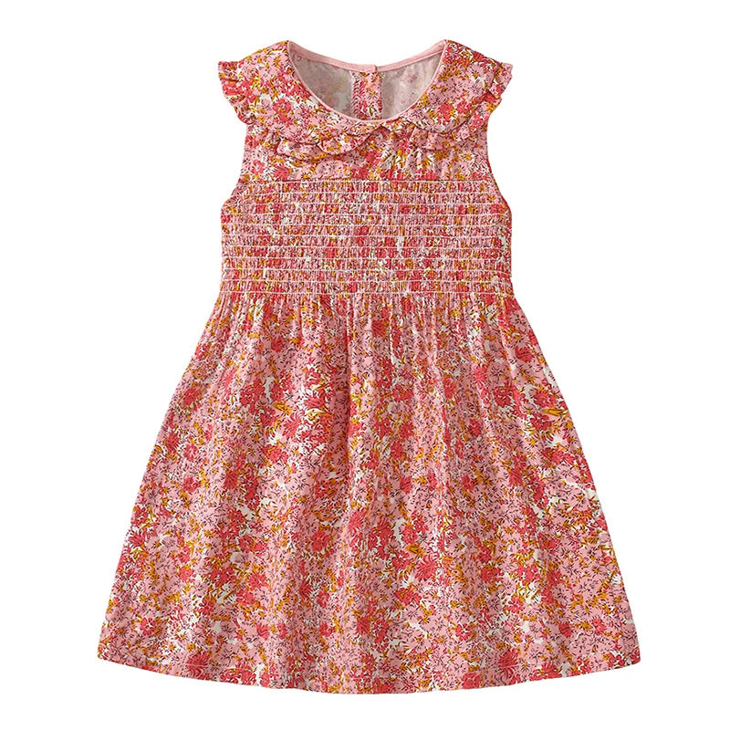 Peach 100% Cotton Summer Dress