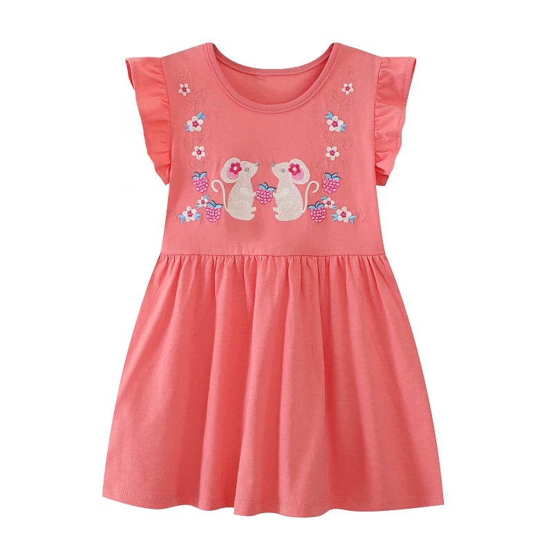 Flowers 100% Cotton Summer Dress