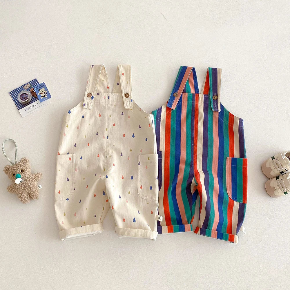 Spring Kids Fashion Overalls - Polka Dot & Striped Jumpsuits!