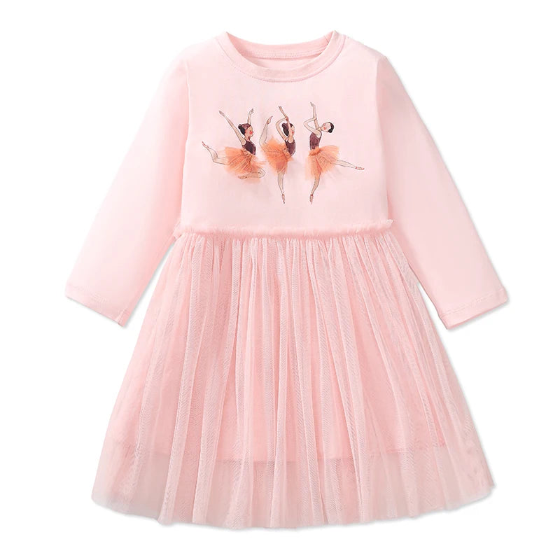 Cotton Girls Long Sleeve Ballet Dancer Dress