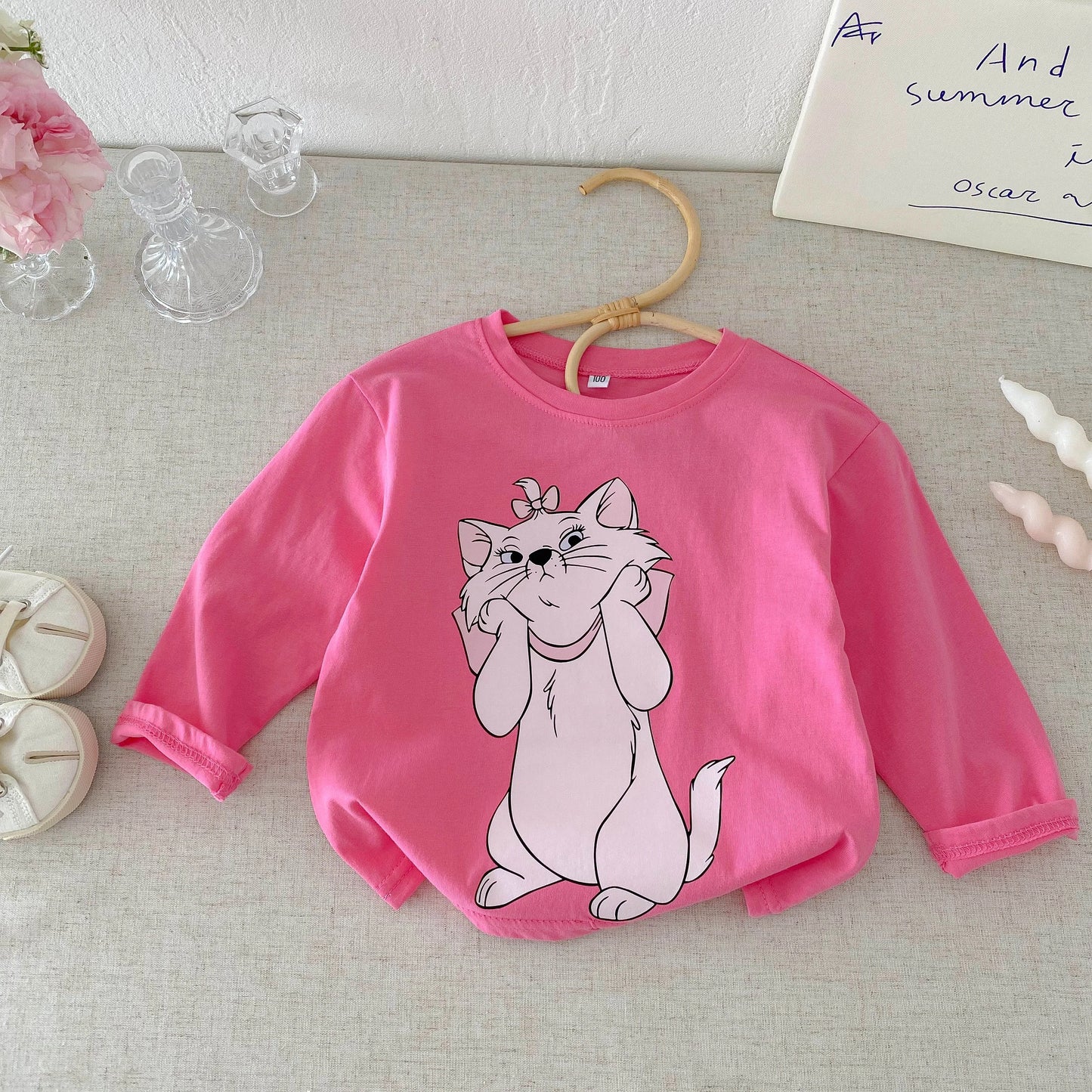 Marie Cat 100% Cotton Long Sleeve Top