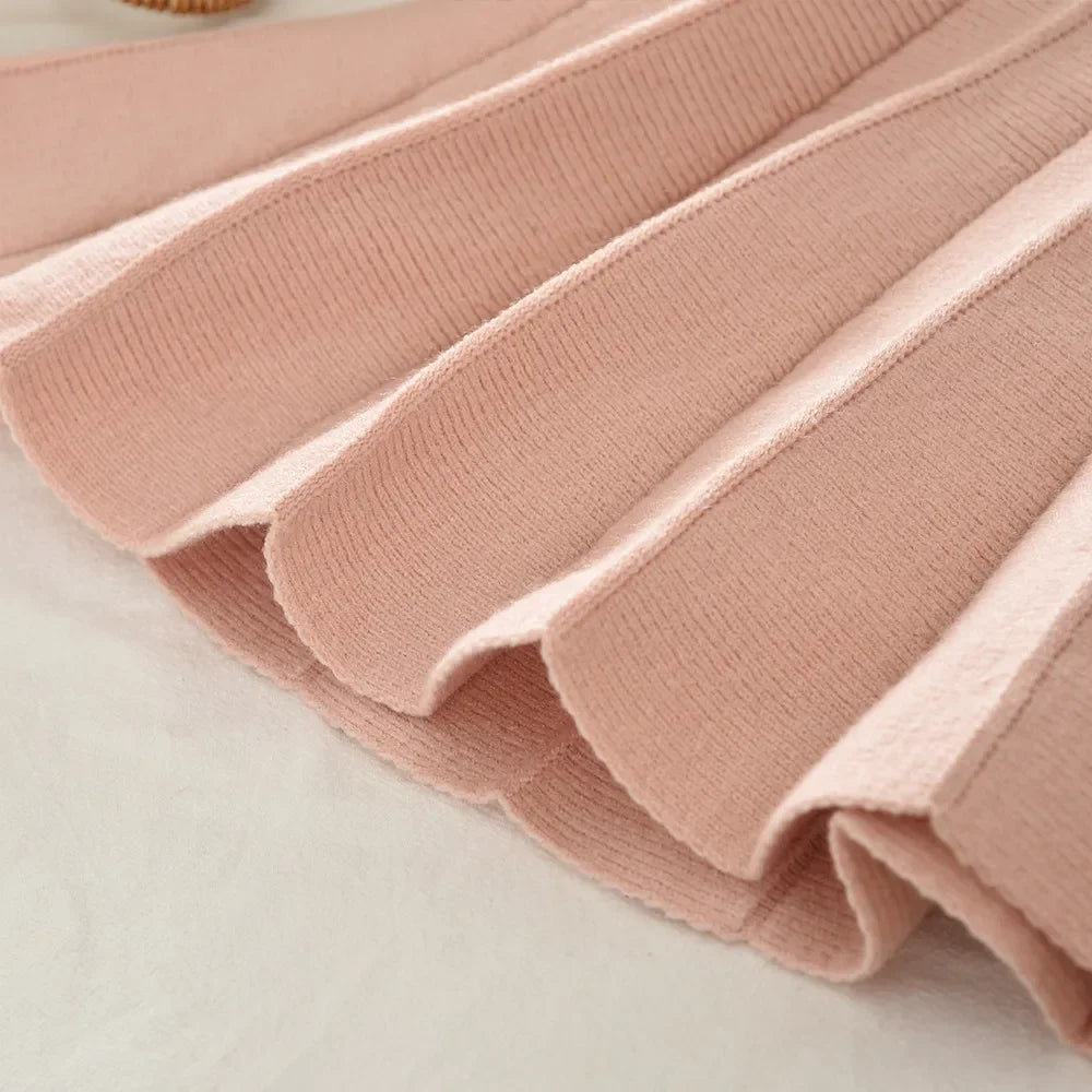 Knitted Sweater Cardigan & Skirt 2 Pcs Set