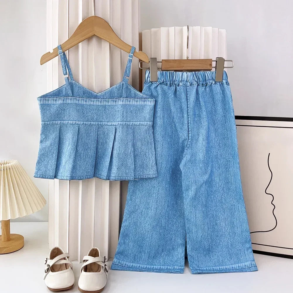 Denim Top & Matching Pants Set
