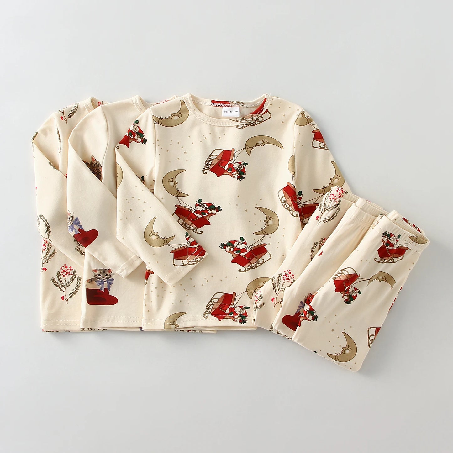 Christmas Soft Knitted Cotton Pajamas Set