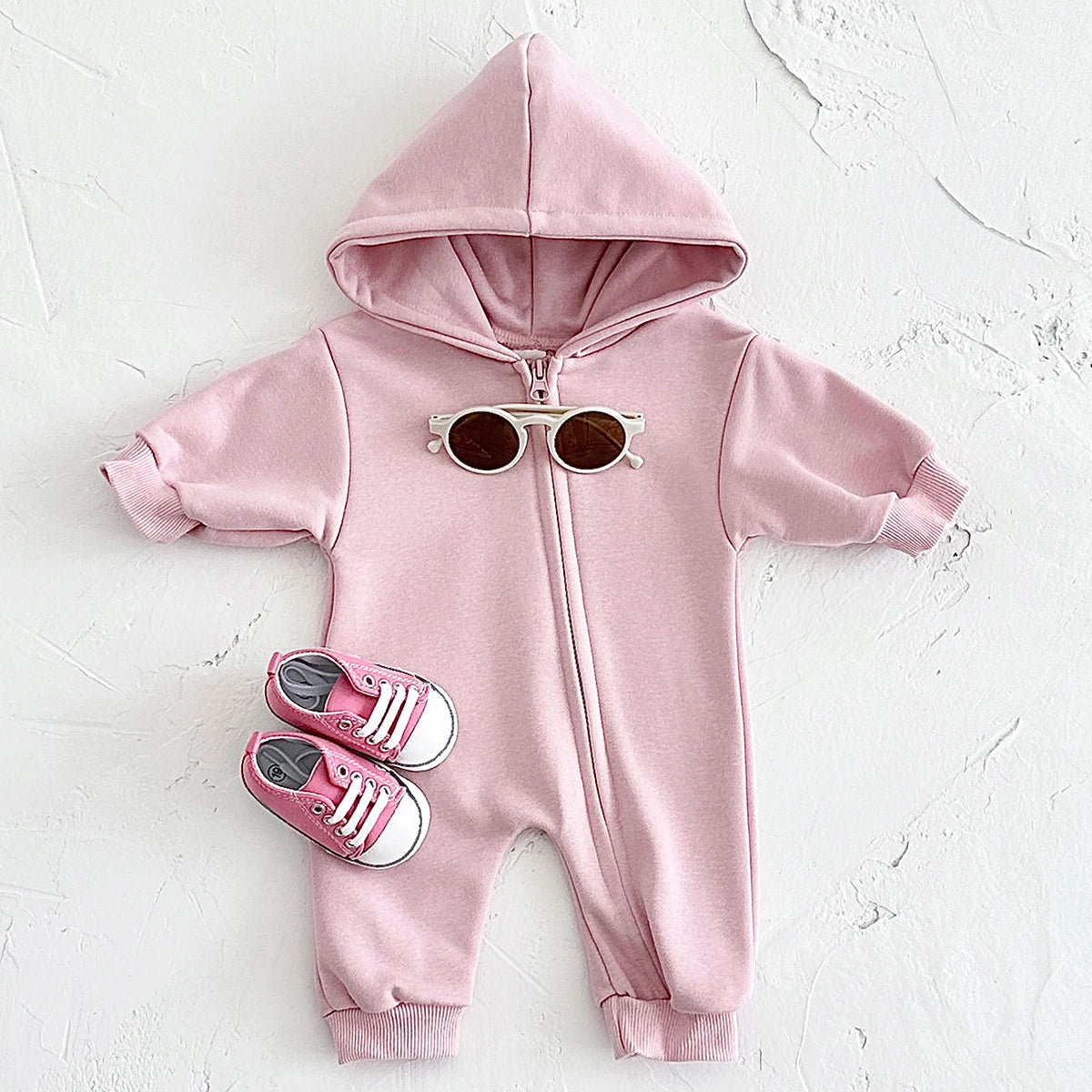 Baby Thick & Warm Zip-Up Hooded Bodysuits