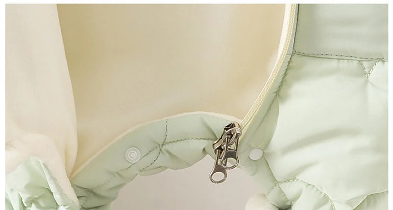 Winter Baby Thickened Jumpsuit Fur Lining Hooded Warm Fleece Quilted Outwear