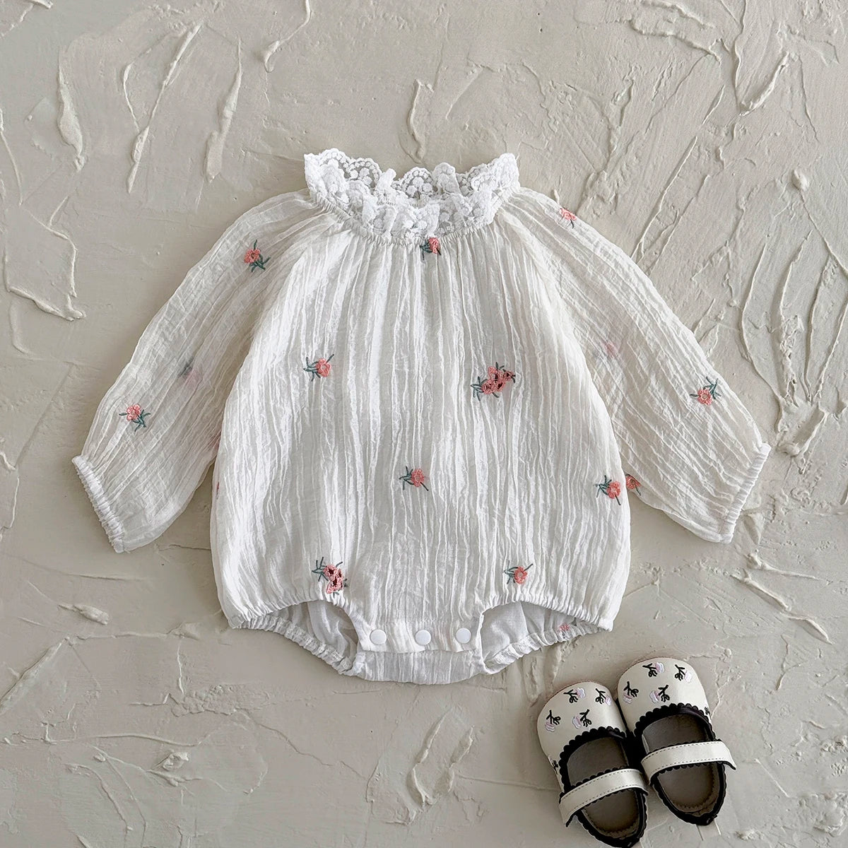 Bubble Romper Long Sleeve Soft Jumpsuit