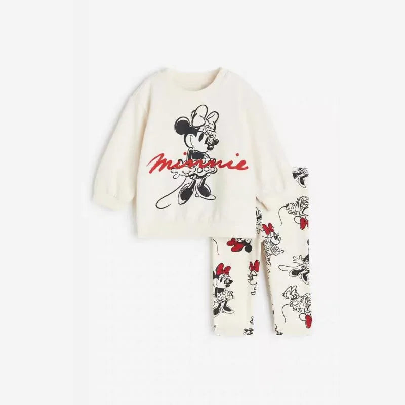 Girls Spring & Autumn Minnie Mouse Sweatshirt + Pants Set