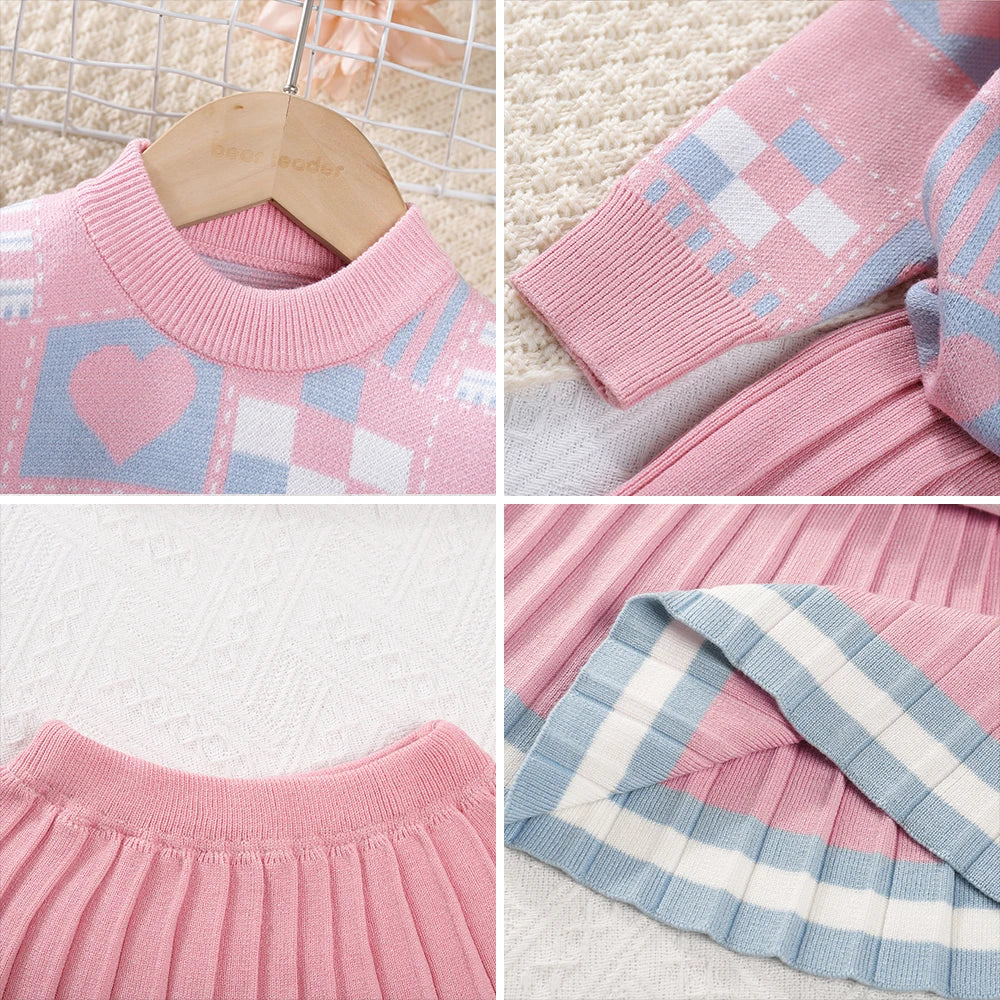 Thick Knit Pullover & Skirt Set
