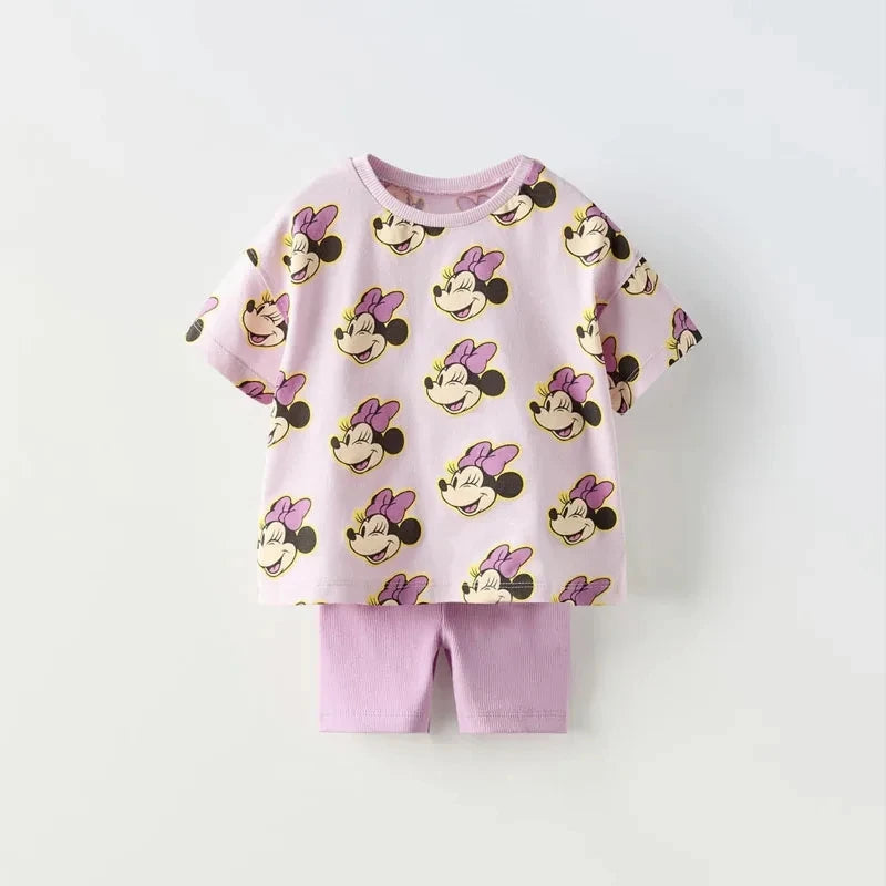 100% Cotton Summer Girls Clothes Set - T-Shirt & Shorts!