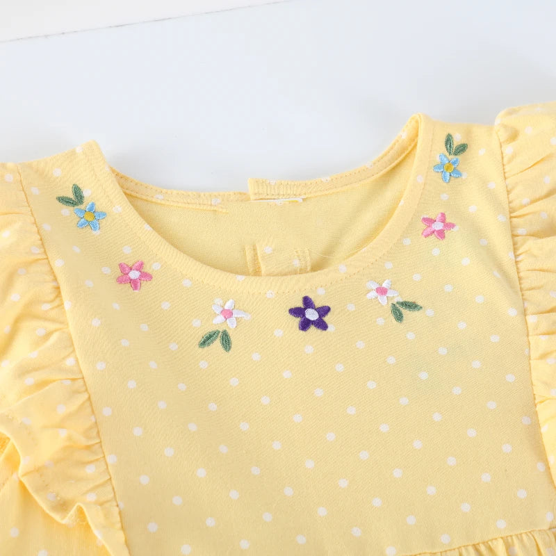 Girls 2025 Summer Cotton Rabbits With Flowers Dress