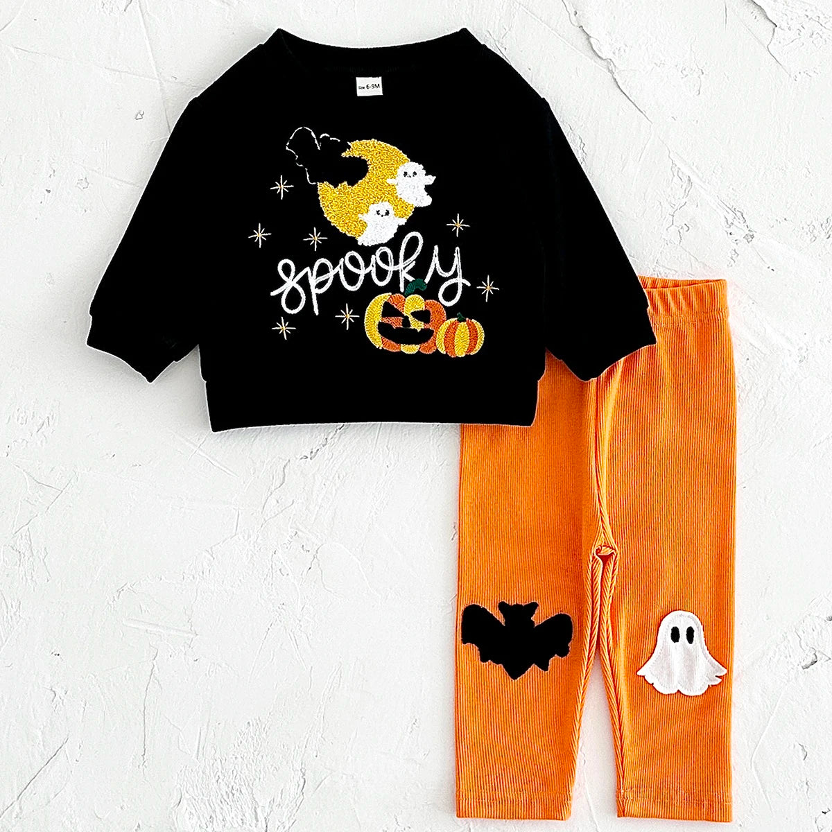 Baby Halloween Pumpkin/Ghost Pullover T-Shirt & Pants Set