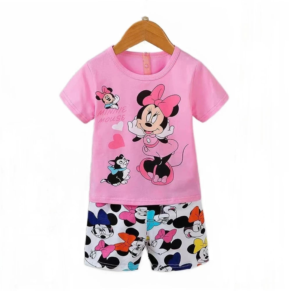 Minnie Mouse Cotton T-Shirt & Shorts Set