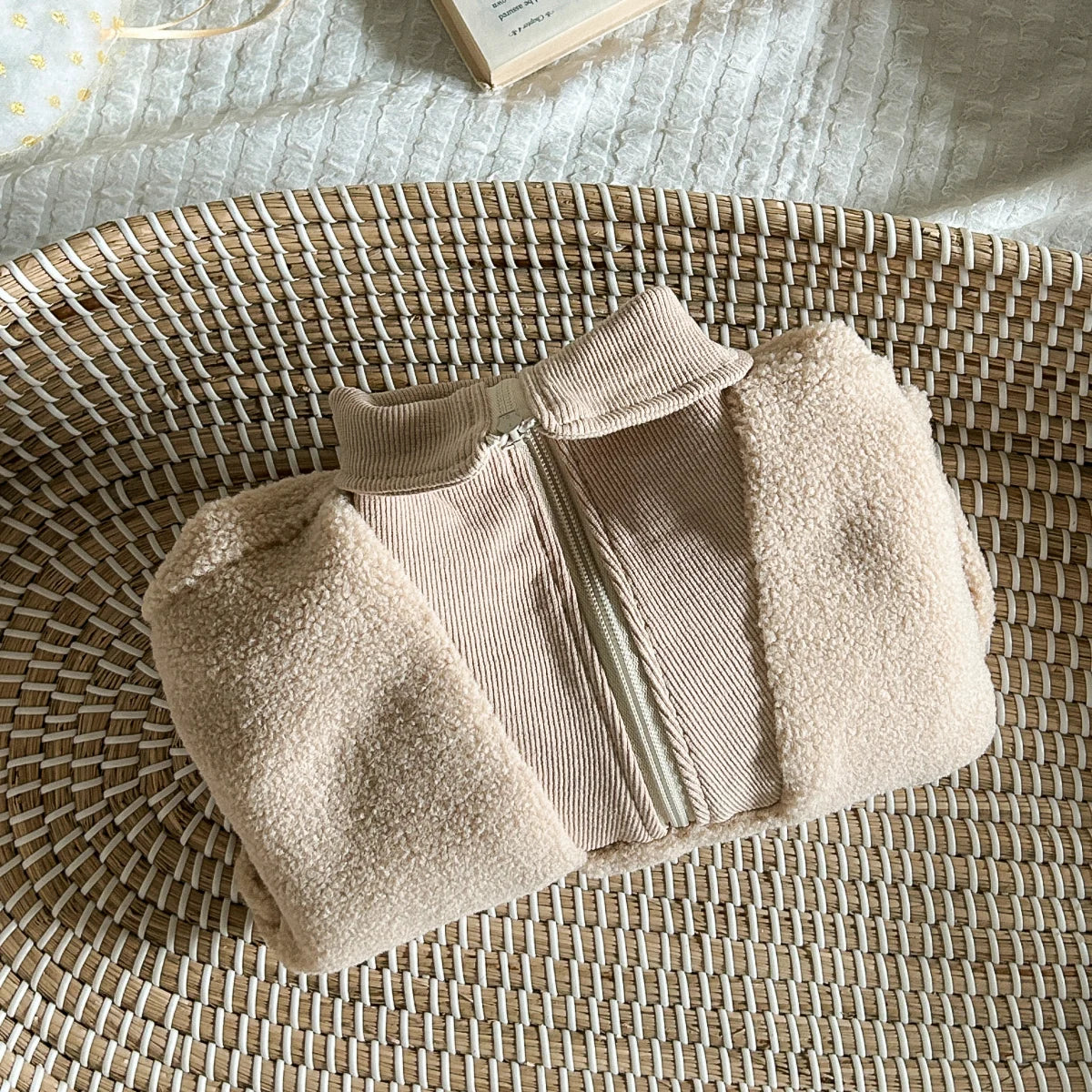 Winter Warm Zipper Baby Romper Solid Color Jumpsuit