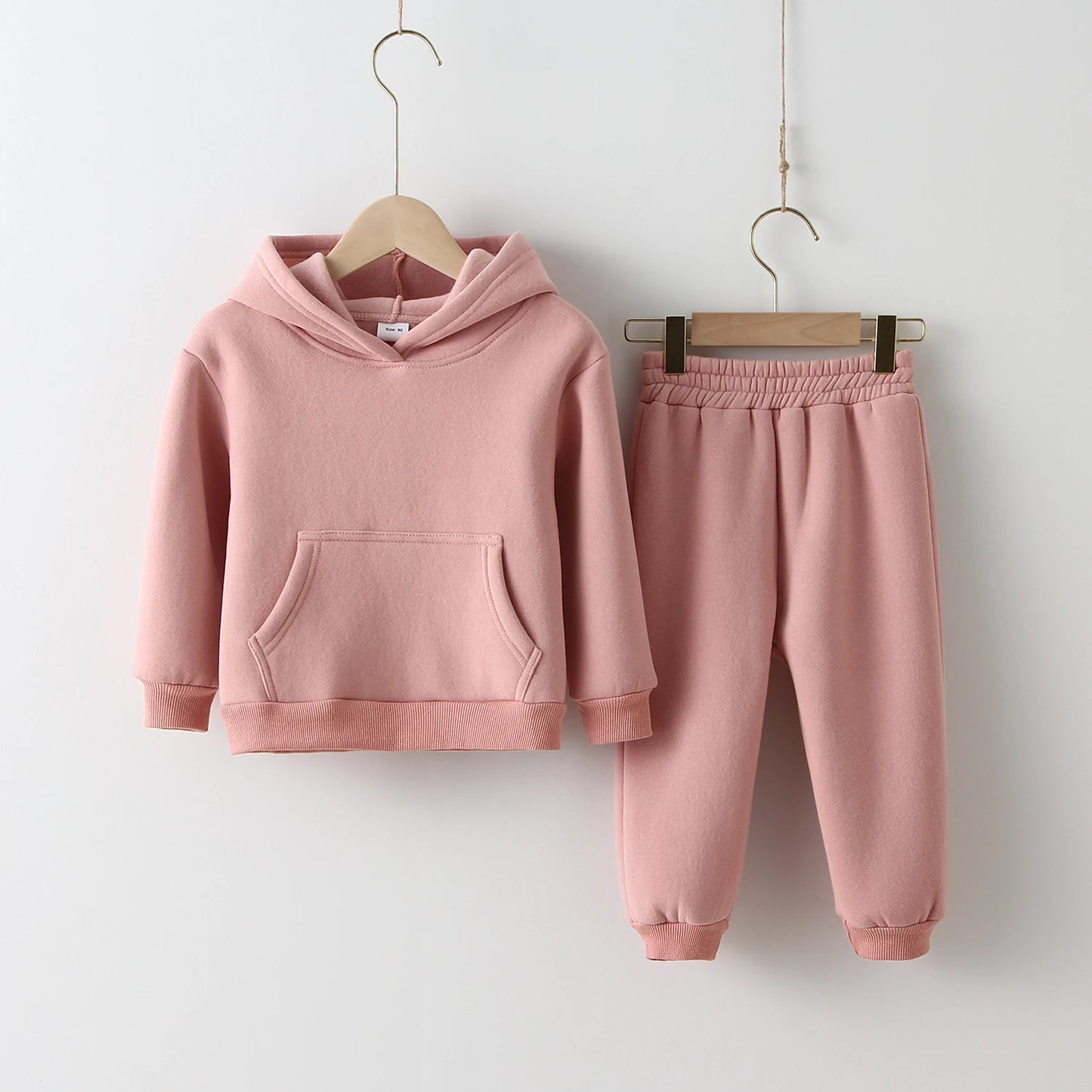 Fleece Pullover Hooded Top And Matching Pants Set
