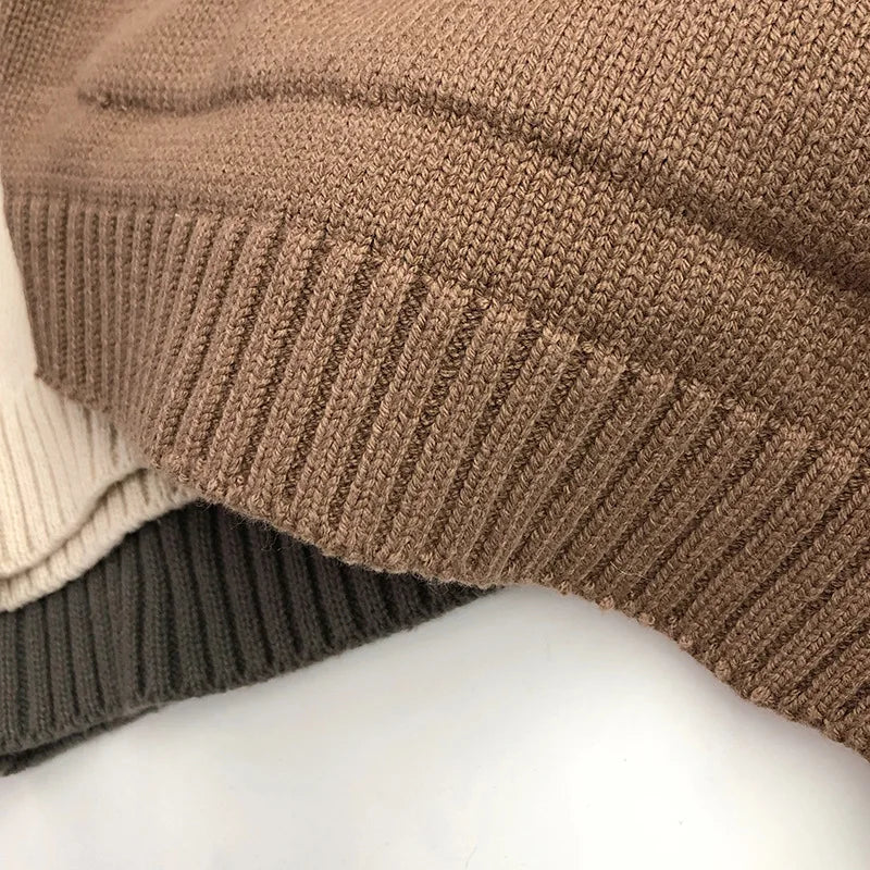 Cozy Hooded Knit Soft Cotton Pullover