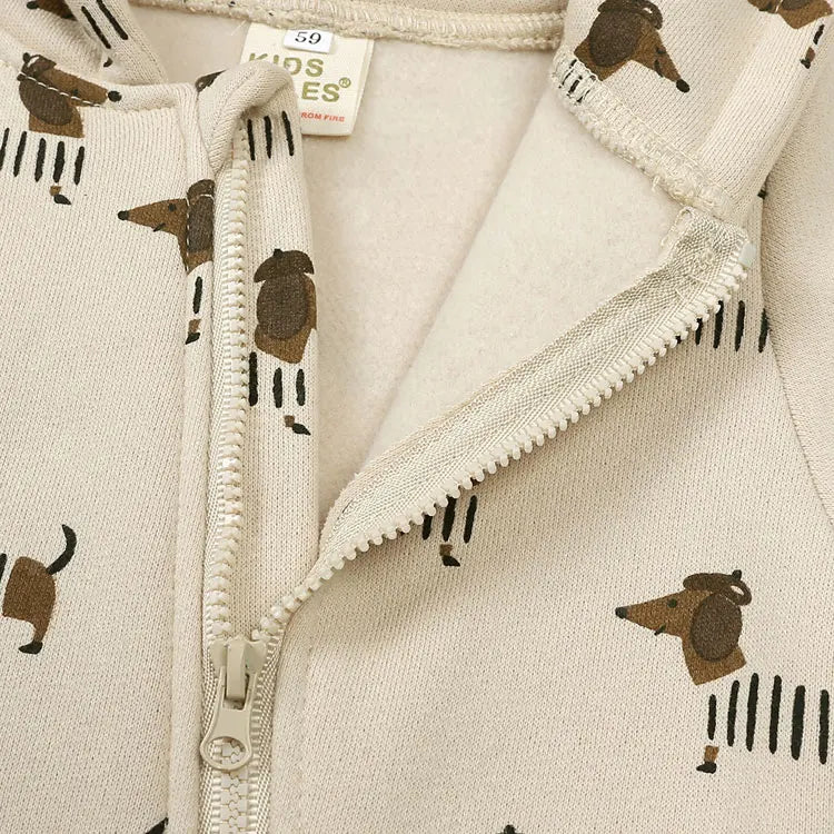 Soft Cotton Hooded Zipper Romper