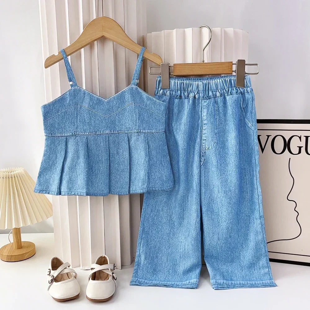 Denim Top & Matching Pants Set