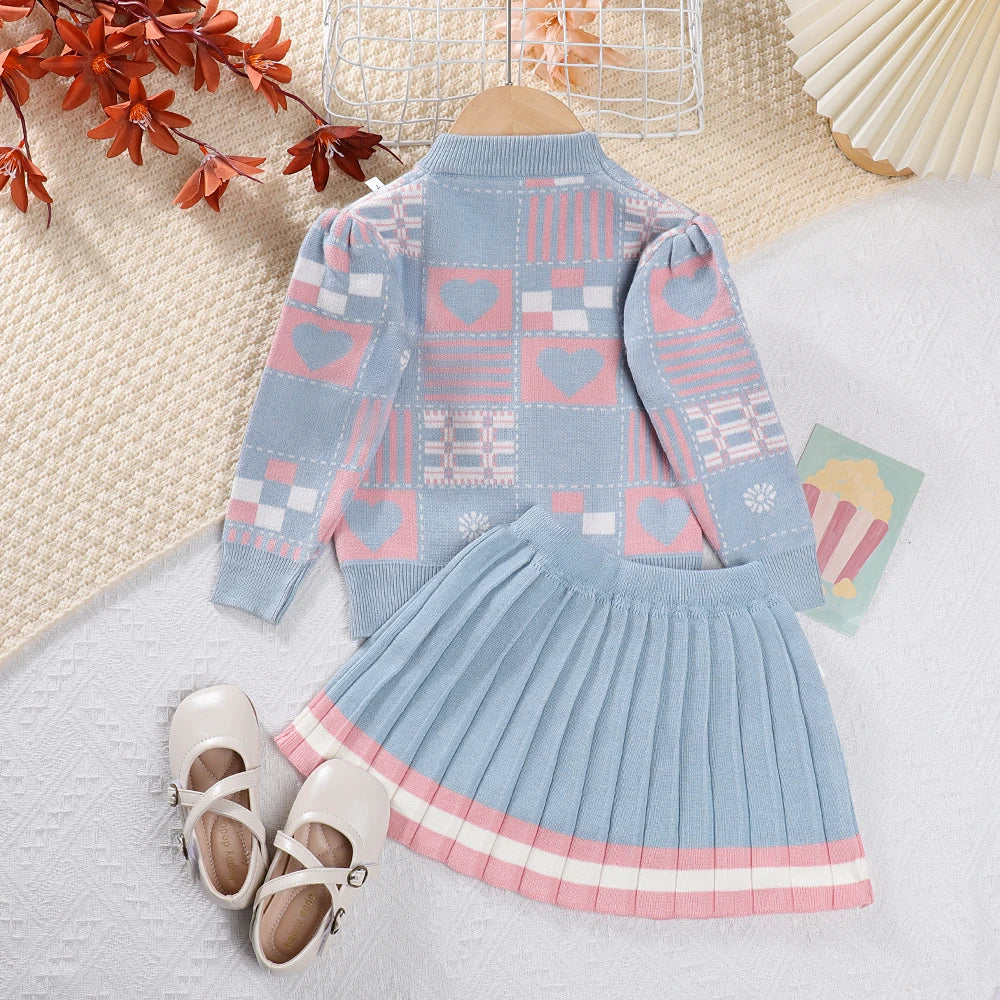 Thick Knit Pullover & Skirt Set