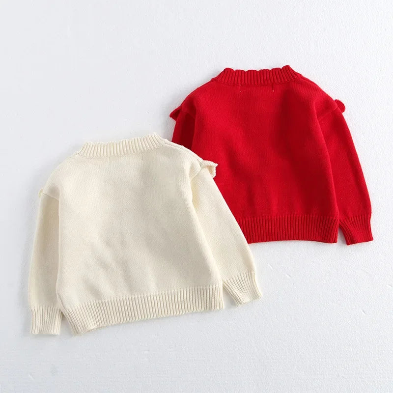 Embroidered New Girl's Knitted Sweaters