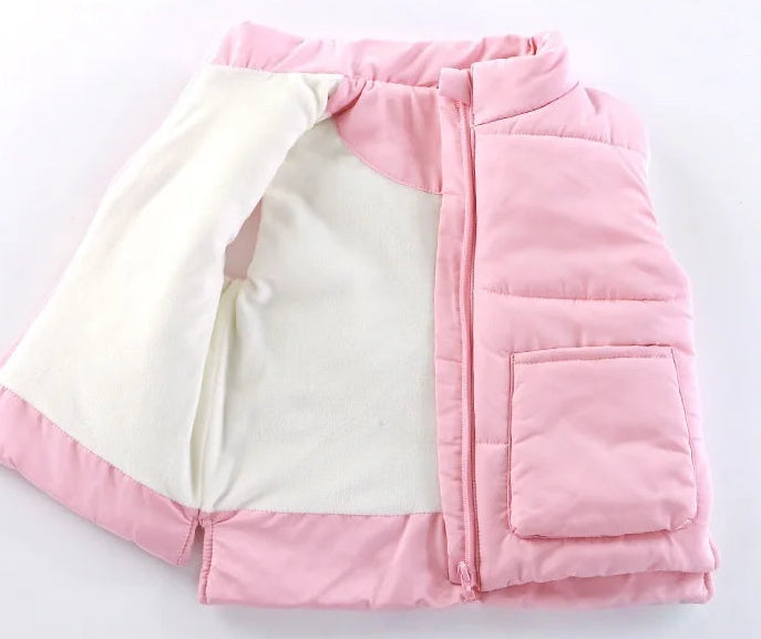 Thicken Lining Waistcoat Warm Vest Sleeveless Fleece Padded Jacket