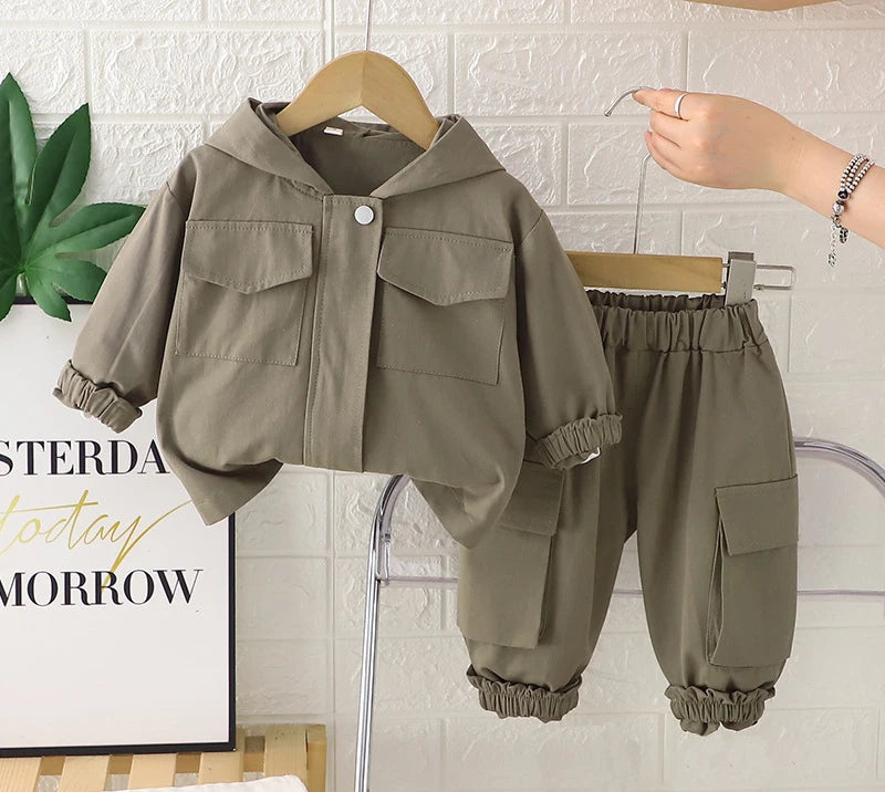 Hooded Windbreaker & Pants Set