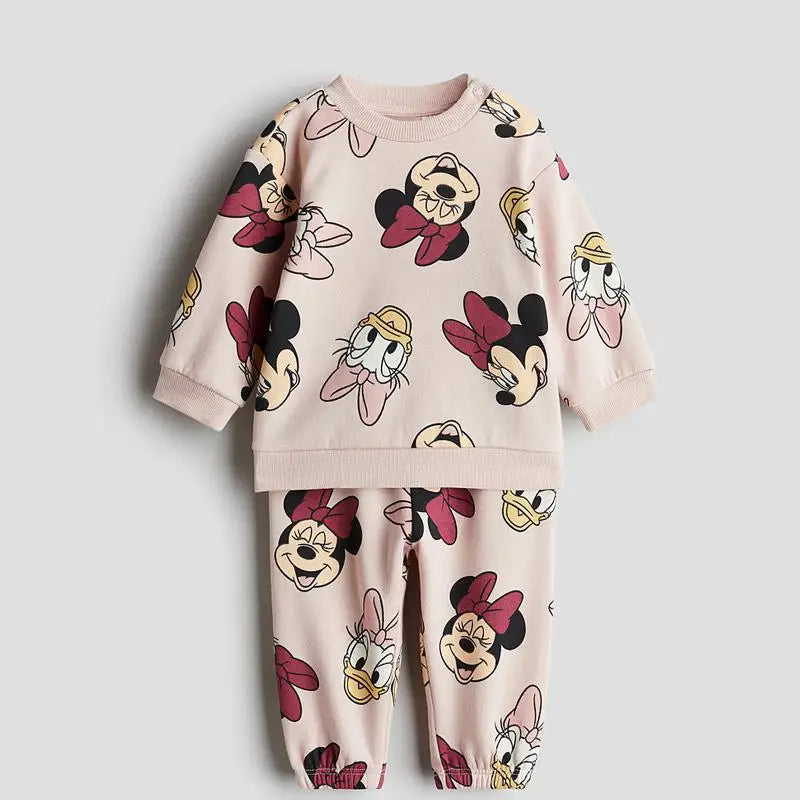 Cotton Cartoon Sweatshirt & Matching Pants Set