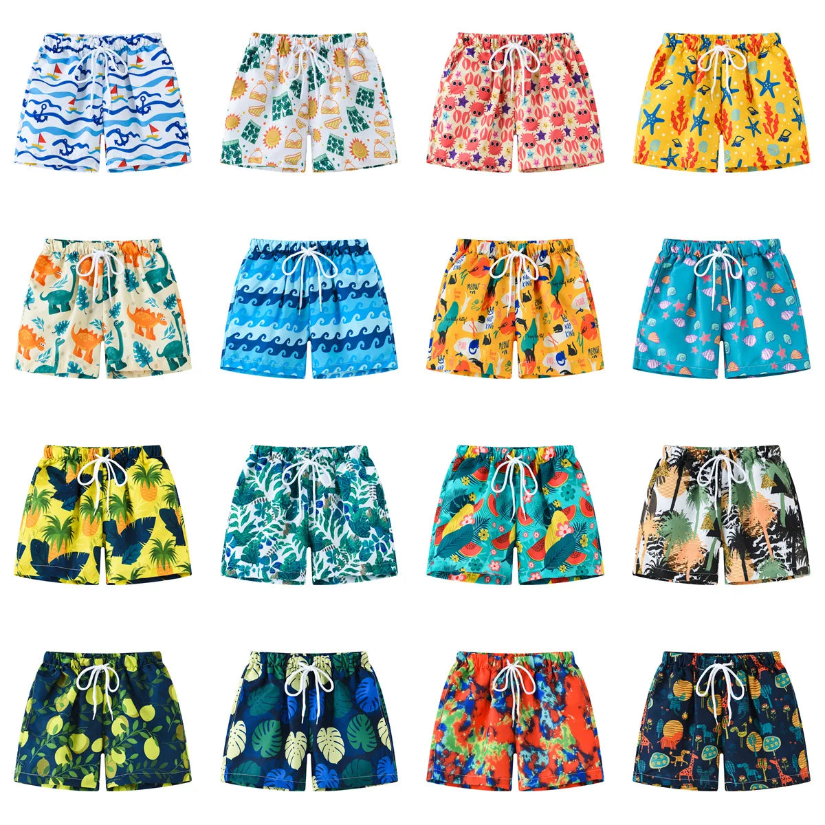 Summer Boys' Cartoon Swim Trunks