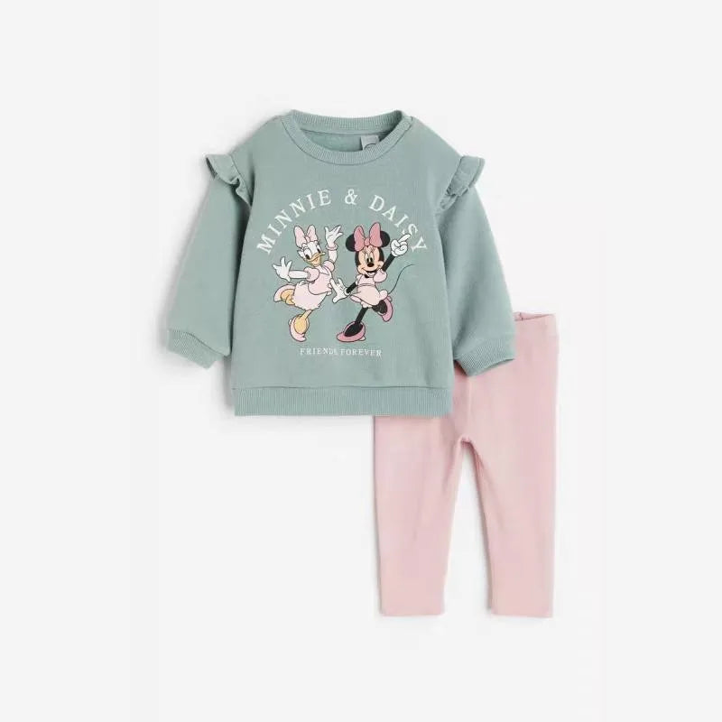 Girls Spring & Autumn Minnie Mouse Sweatshirt + Pants Set