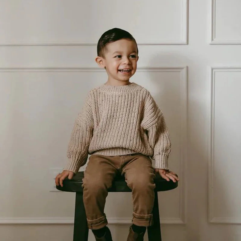 100% Cotton Chunky Knit Baby Sweater