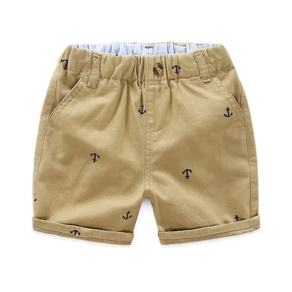 Summer Cotton Boys' Anchor Beach Shorts – 100% Cotton!