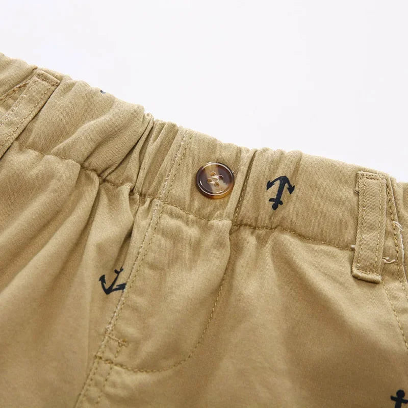 Summer Cotton Boys' Anchor Beach Shorts – 100% Cotton!