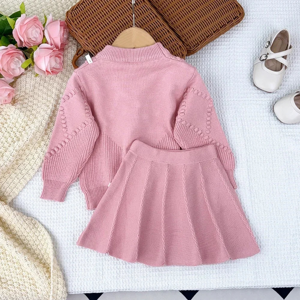 Comfortable Bow Sweater & Skirt Set