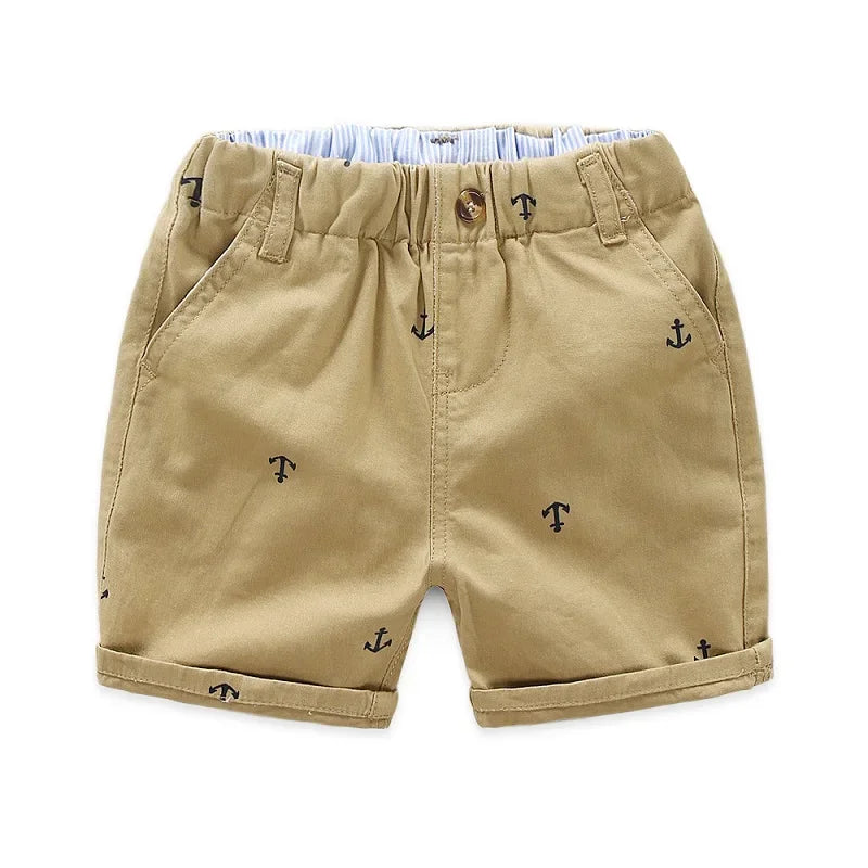 Summer Cotton Boys' Anchor Beach Shorts – 100% Cotton!