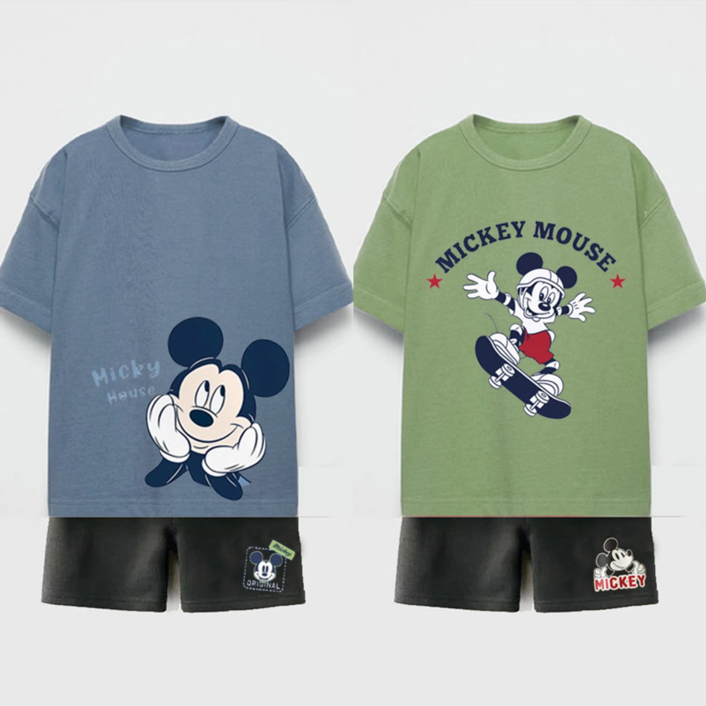 Premium Cotton Mickey T-Shirt & Shorts Set