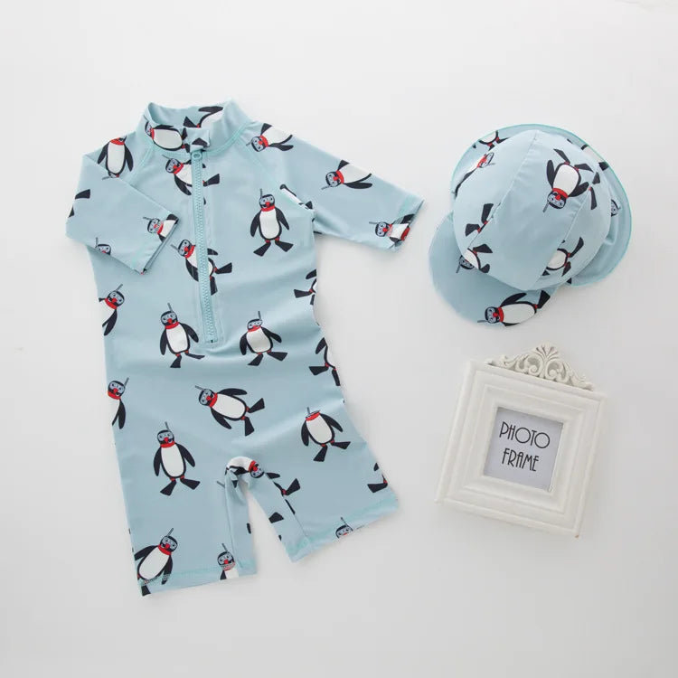 Penguin Ultimate Kids' Swimwear Set – With Matching Cap!