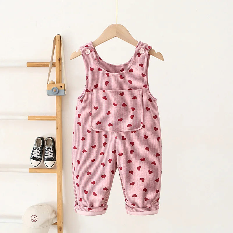 100% Cotton Overalls with Hearts