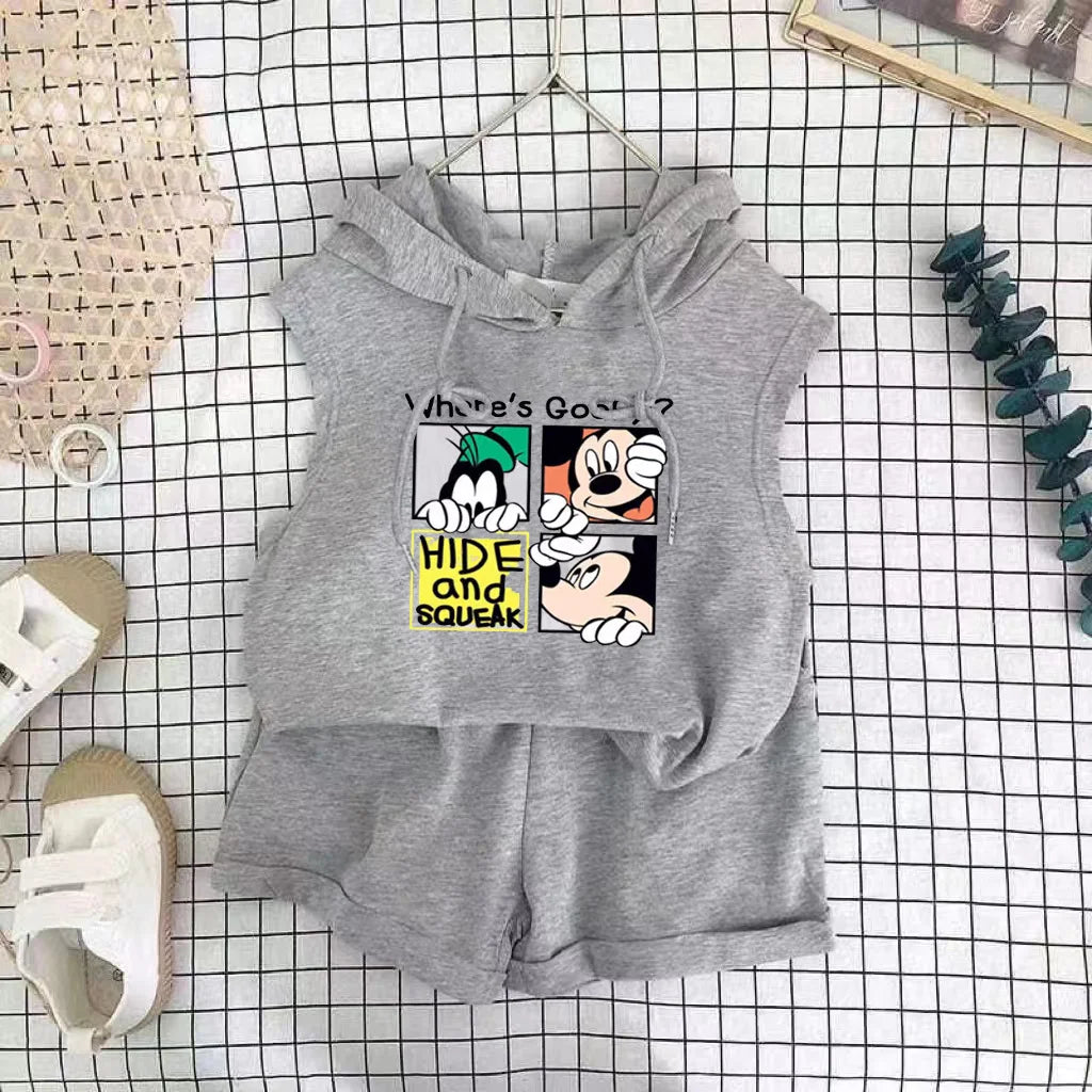 Mickey Mouse Kids' Summer Set – T-Shirt Vest & Shorts