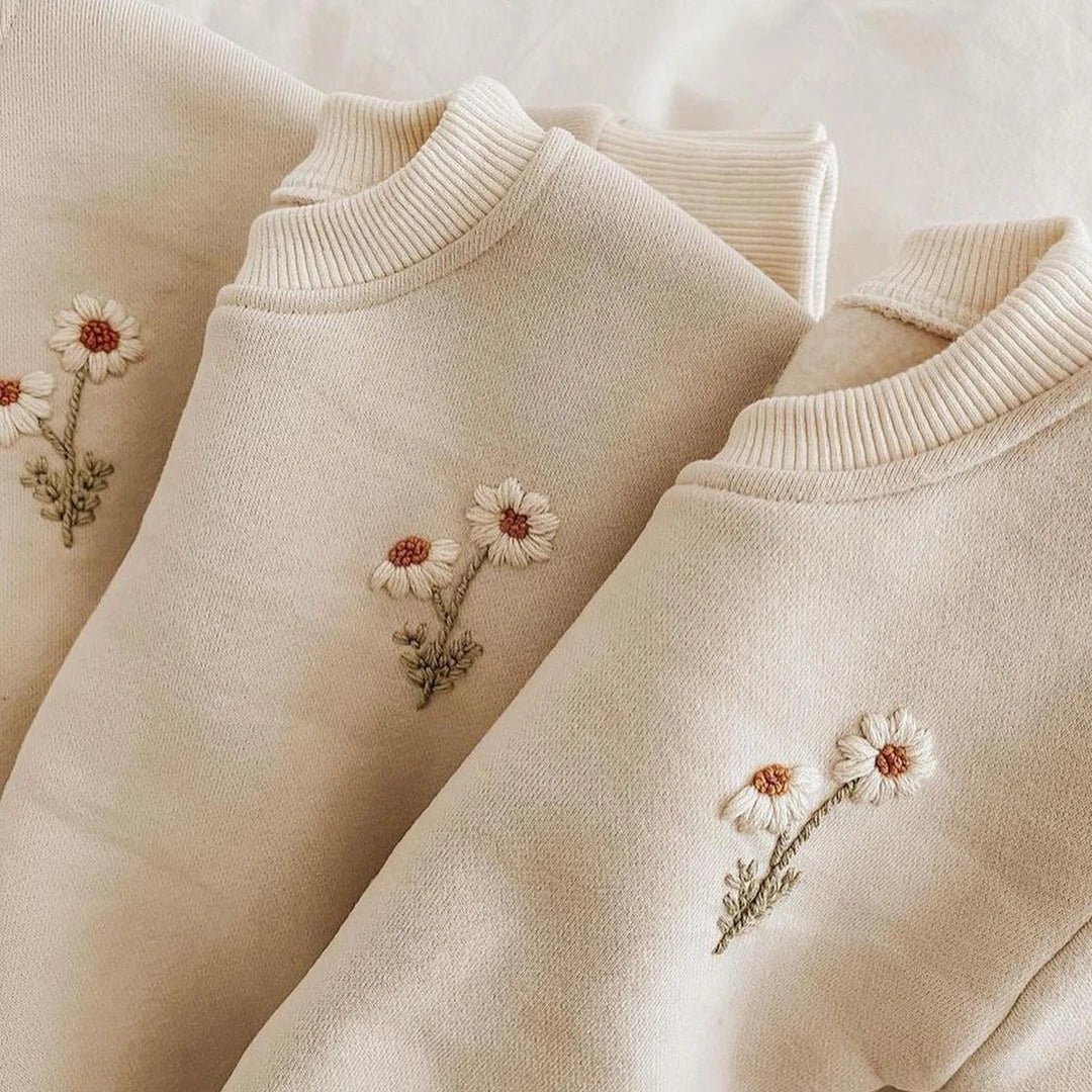 Soft fleece Flower Tracksuit Set